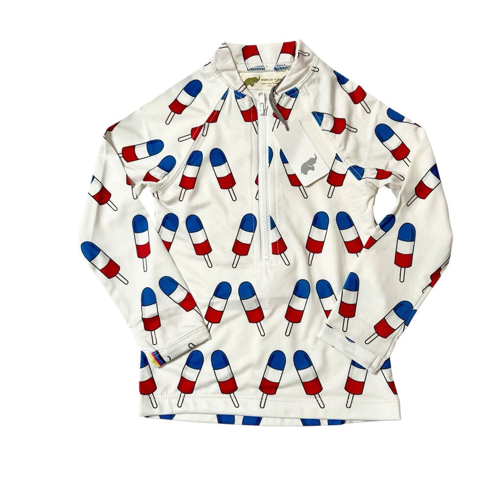 NWT Monica + Andy Rash Guard Swim Top 12-18m